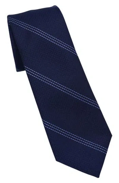 Dkny Stitch Stripe Tie In Blue