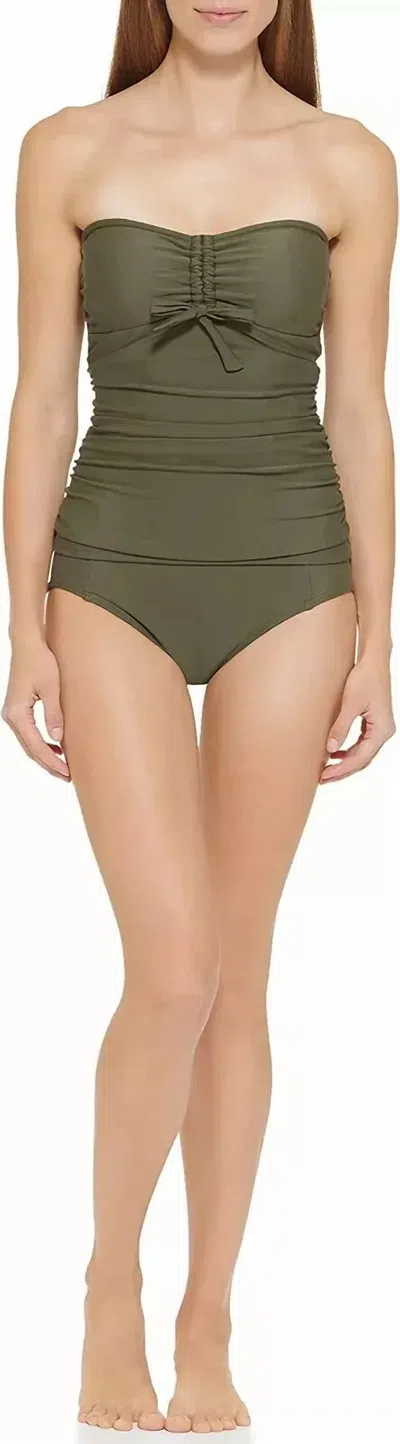 Dkny Strapless Tankini Top In Green