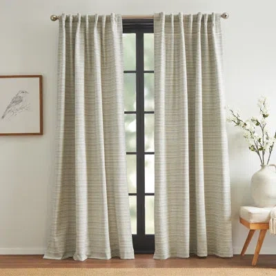 Dkny Stream Textured White/blue Curtain Panel Pair (set Of 2)