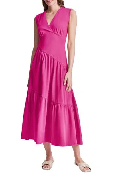 Dkny Stretch Cotton Maxi Dress In Pink