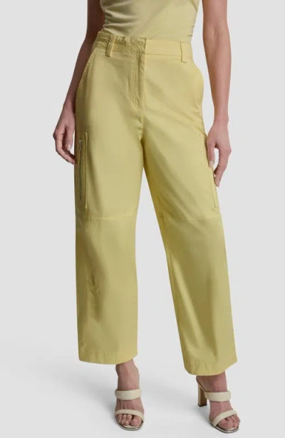 Dkny Stretch Cotton Poplin Cargo Pants In Yellow