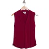 Dkny Stretch Knit Top In Burgundy