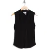 Dkny Stretch Knit Top In Black