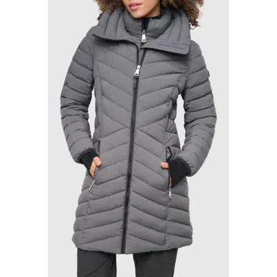 Dkny Stretch Packable Coat In Titan