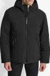 Dkny Stretch Polyester Puffer Jacket In Black