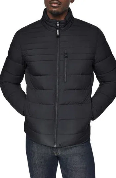 Dkny Stretch Puffer Jacket In Black