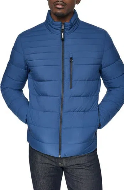 Dkny Stretch Puffer Jacket In Blue