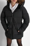 Dkny Stretch Puffer Jacket In Ebony