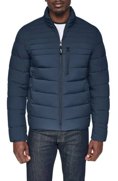 Dkny Stretch Puffer Jacket In Blue
