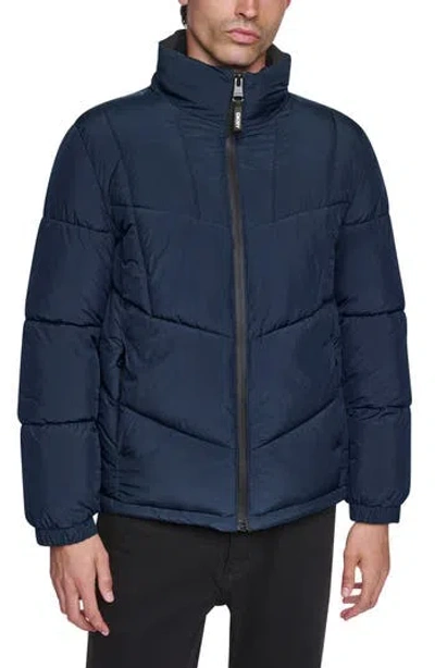 Dkny Stretch Puffer Jacket In Multi