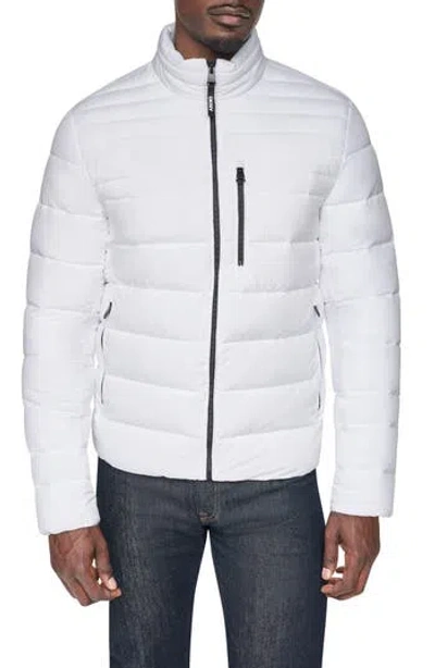 Dkny Stretch Puffer Jacket In White