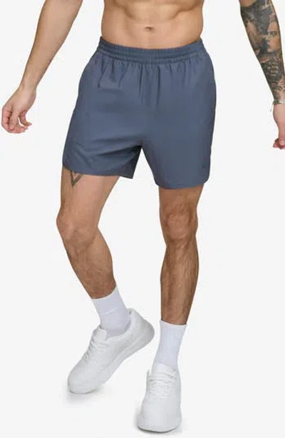 Dkny Stretch Ripstop Swim Trunks In Charcoal