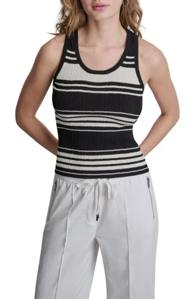 Dkny Stripe Sweater Tank In Black
