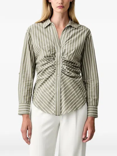Dkny Striped Ruched Shirt In Multi