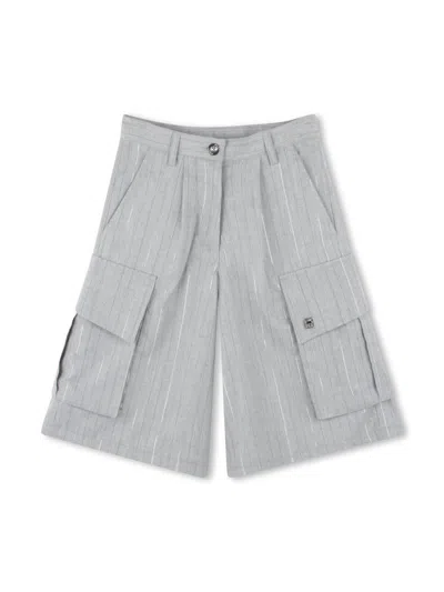 Dkny Kids' Striped Shorts In Grey