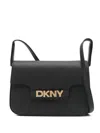 Dkny Structured Cow Leather Crossbody Bag In Black