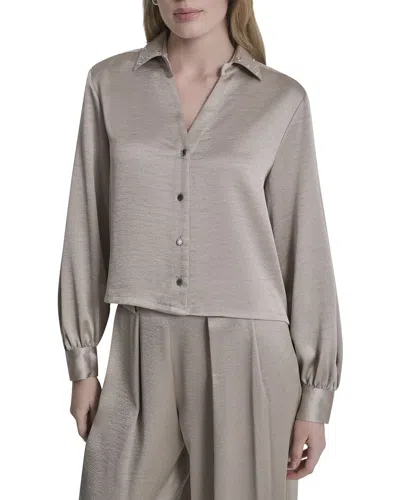 Dkny Stud Collar Y-neck Shirt In Purple