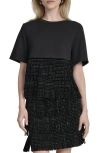 Dkny Stud Fringe T-shirt In Black