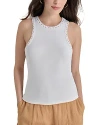 Dkny Stud Trim Sleeveless Top In White