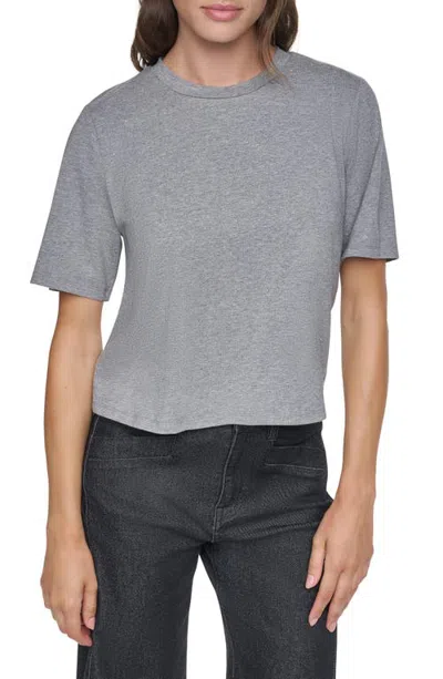 Dkny Studded Cotton Blend T-shirt In Gray