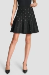 Dkny Studded Metallic Miniskirt In Black