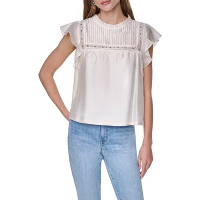 Dkny Pleated Studded Top In Metallic