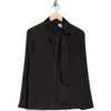 Dkny Sueded Satin Top In Black