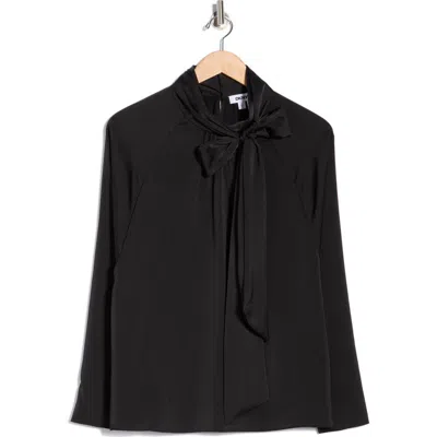 Dkny Sueded Satin Top In Black