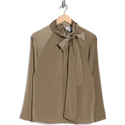 Dkny Sueded Satin Top In Green