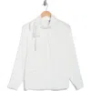 Dkny Sueded Satin Top In White