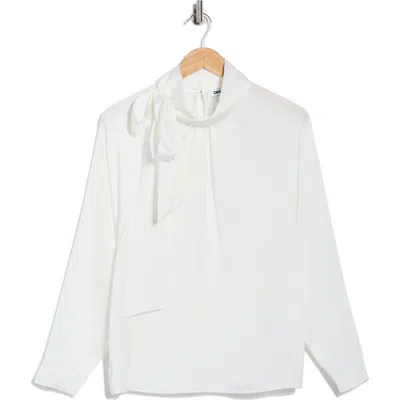 Dkny Sueded Satin Top In White