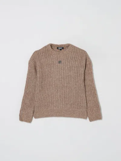 DKNY SWEATER DKNY KIDS COLOR BEIGE,H73158022