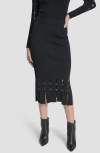 Dkny Sweater Midi Skirt With Gromme In Black