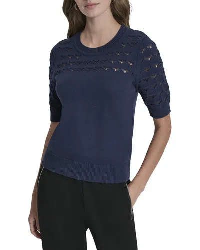 Dkny Sweater Top In Blue