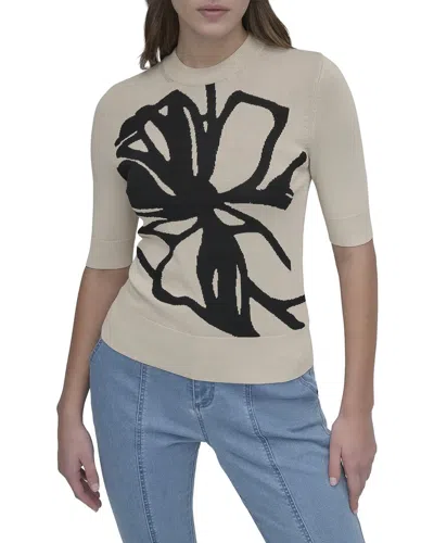 Dkny Sweater Top In Neutral