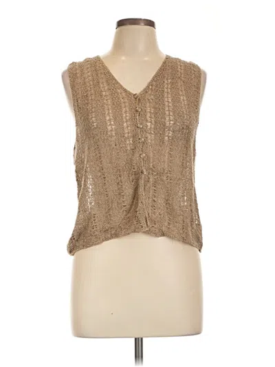 Pre-owned Dkny Sweater Vest In Tan