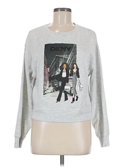 Pre-owned Dkny Sweatshirt In Silver