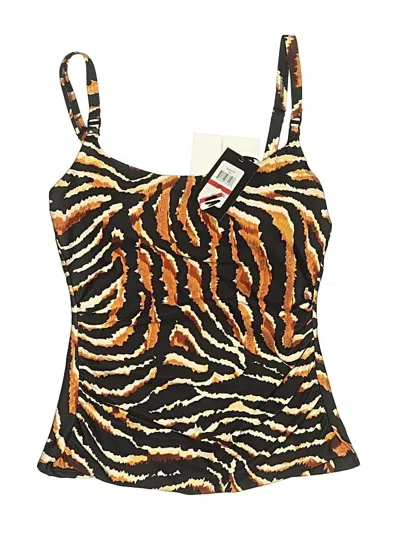 Dkny Swimsuit Top Brown Animal Print Pattern Swimwear