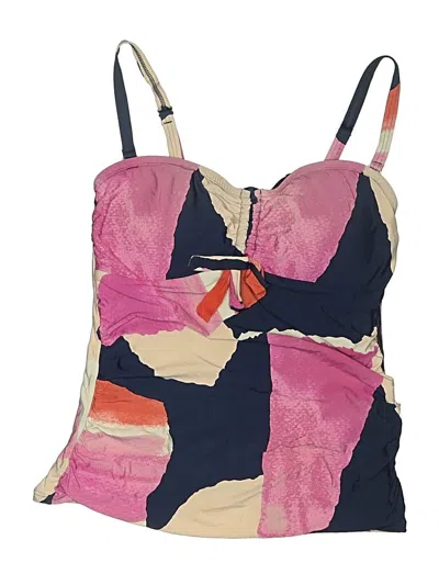 Pre-owned Dkny Swimsuit Top Pink Print Pattern Swimwear