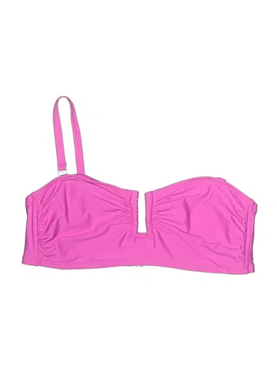 Pre-owned Dkny Swimsuit Top Pink Solid Pattern Swimwear