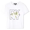 Dkny Logo-print T-shirt In Gold