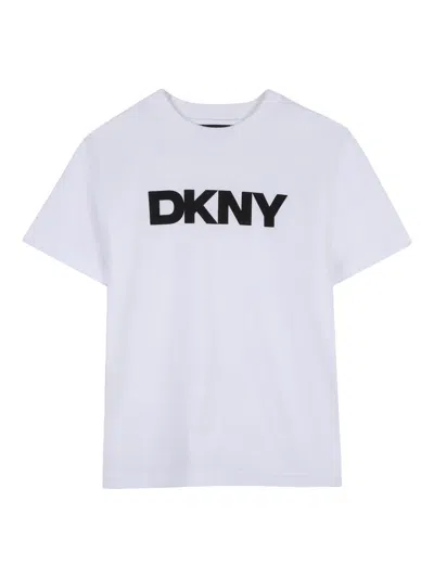 Dkny T-shirt Con Stampa Logo In White