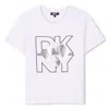 Dkny Logo-print T-shirt In Silver