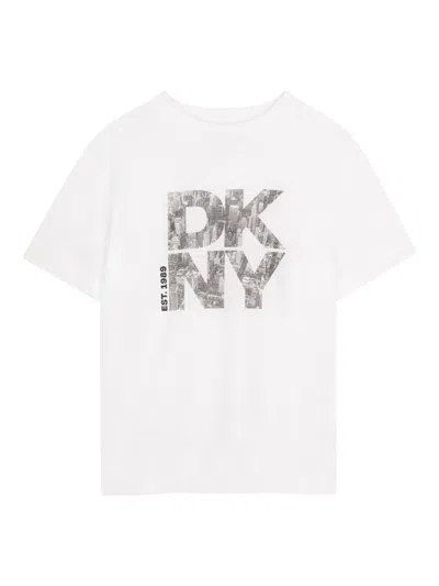 Dkny T-shirt Con Stampa In White