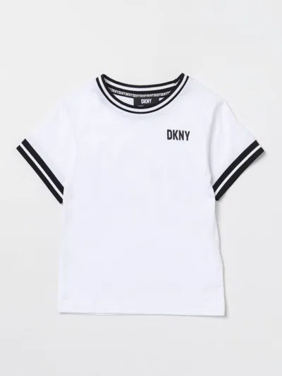 Dkny Kids' Logo-print Organic-cotton T-shirt In White