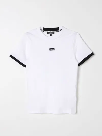 Dkny Kids' Logo-print Cotton T-shirt In White
