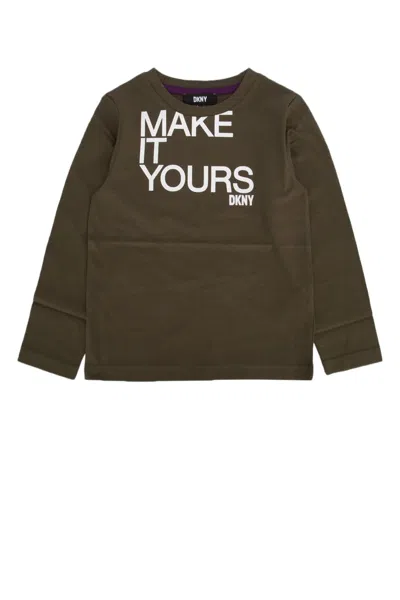Dkny Kids' T-shirt In Khaki