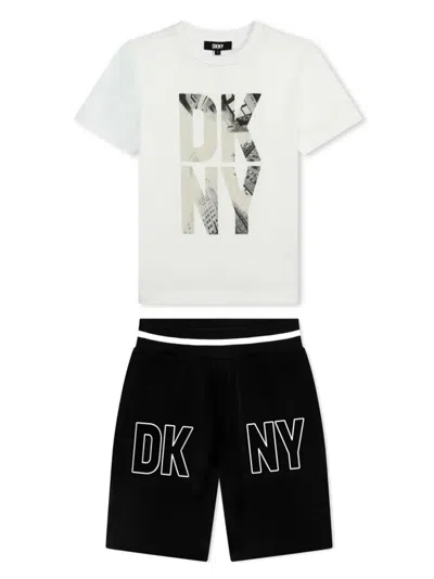 Dkny Kids' T-shirt With Print In Bianco