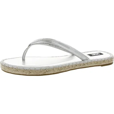 Dkny Tabatha Womens Faux Leather Espadrille Flip-flops In Multi