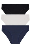Dkny Table Top Assorted 3-pack Bikinis In Black
